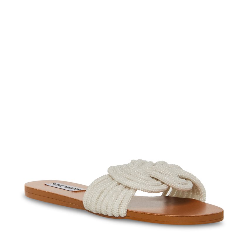 Cream Steve Madden Adore Women\'s Flat Sandals | PH 3964OAV